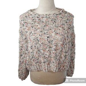 Jessica Simpson Chunky, Multicolor Confetti ,Cropped Sweater Size S